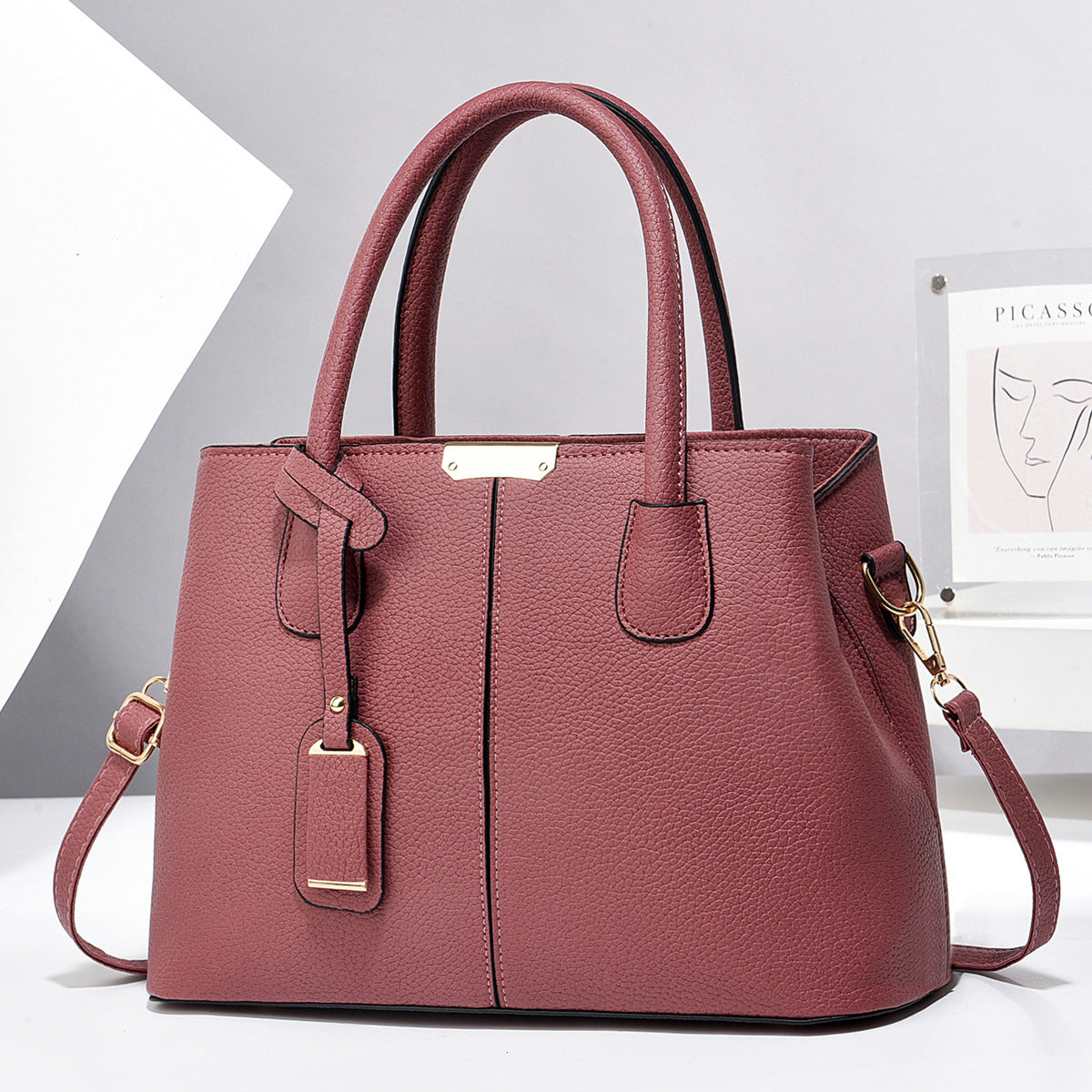 Tote Bag de Cuero PU Gran Capacidad para Mujer