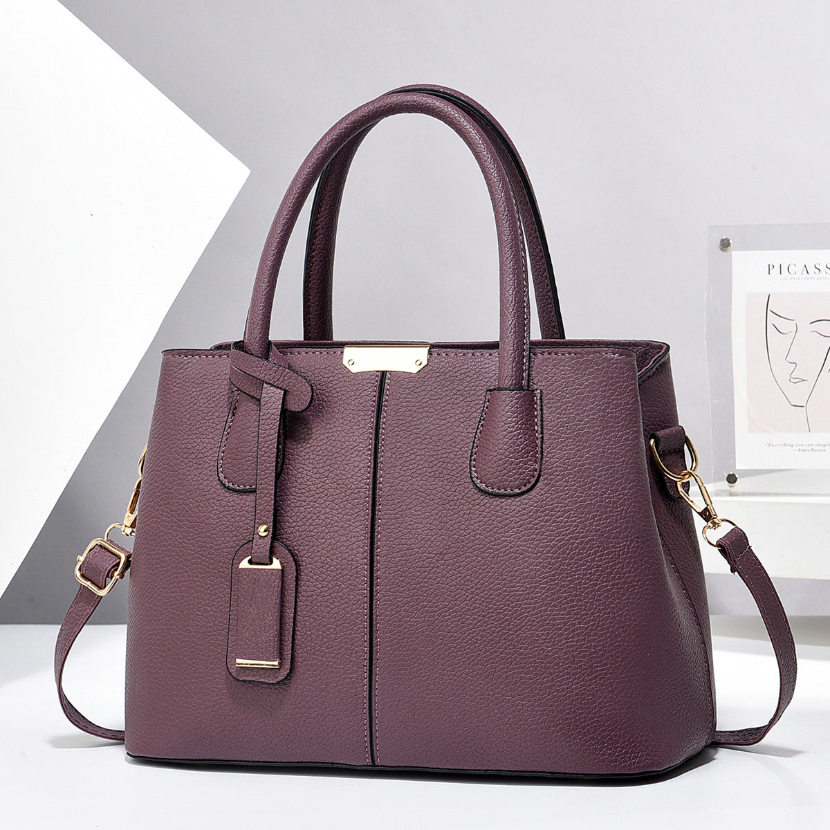 Tote Bag de Cuero PU Gran Capacidad para Mujer
