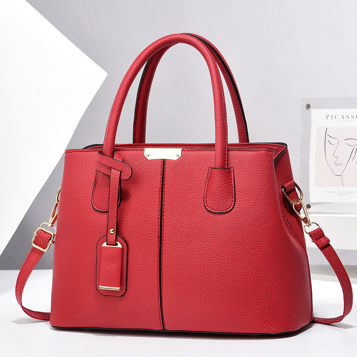 Tote Bag de Cuero PU Gran Capacidad para Mujer