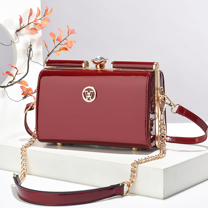 Bolsa de Hombro Acolchada con Diamantes para Mujer