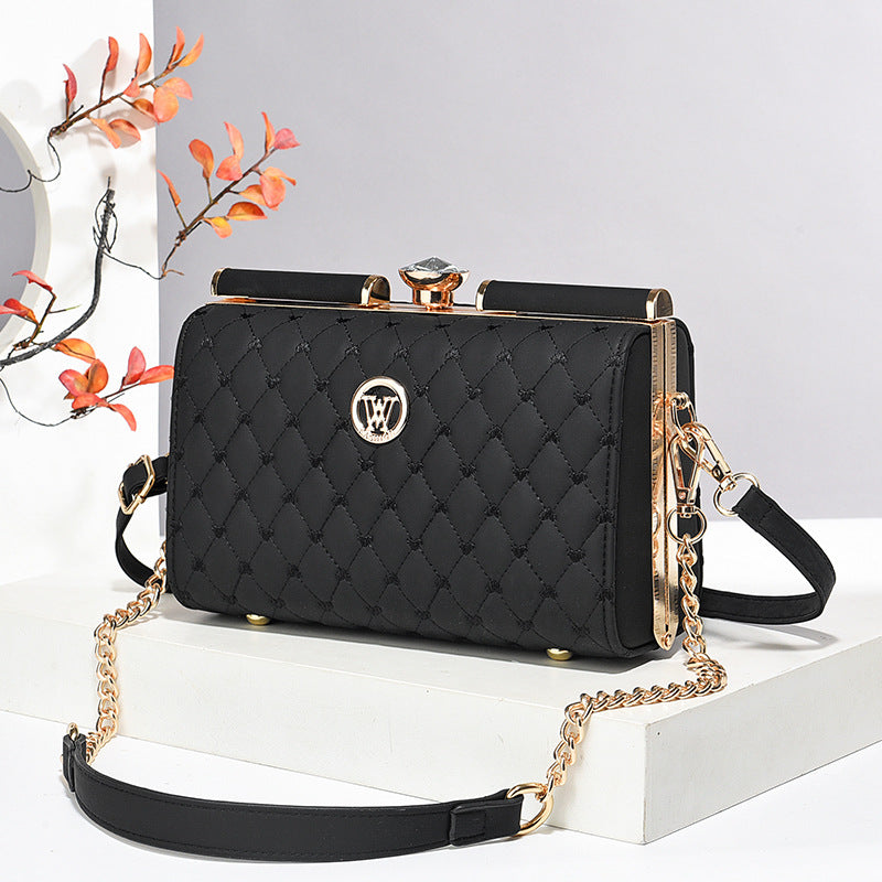 Bolsa de Hombro Acolchada con Diamantes para Mujer
