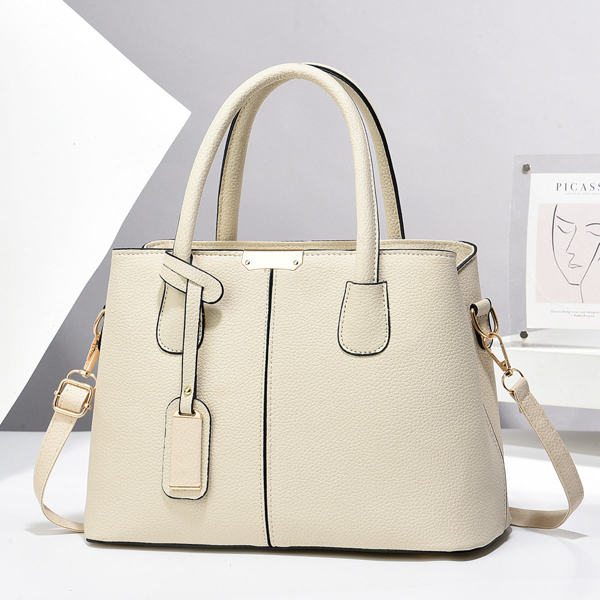 Tote Bag de Cuero PU Gran Capacidad para Mujer